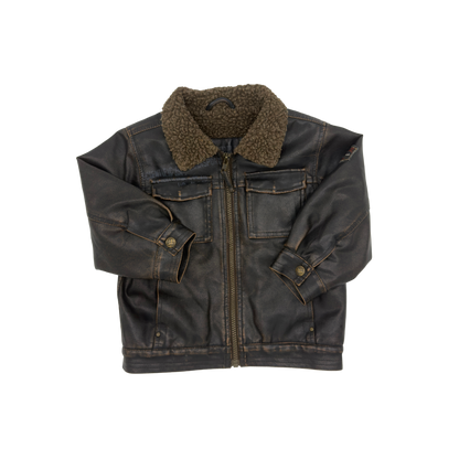 Vintage Faux Leather Pilot Jacket – Size 3T