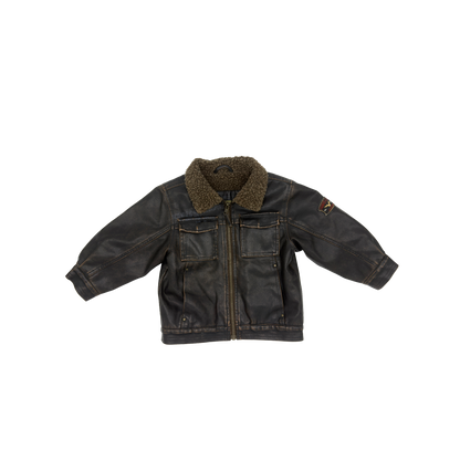Vintage Faux Leather Pilot Jacket – Size 3T