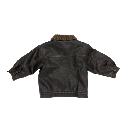 Vintage Faux Leather Pilot Jacket – Size 3T