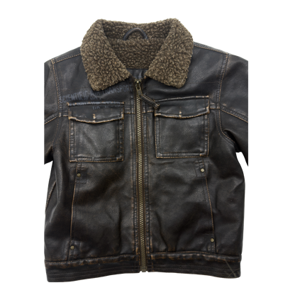 Vintage Faux Leather Pilot Jacket – Size 3T