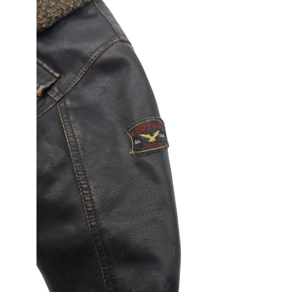 Vintage Faux Leather Pilot Jacket – Size 3T