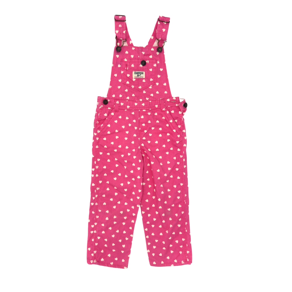 OshKosh Heart Print Overalls — Size 3