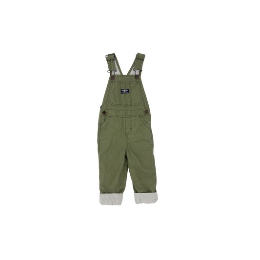 OshKosh Olive Green Overalls — Size 3T