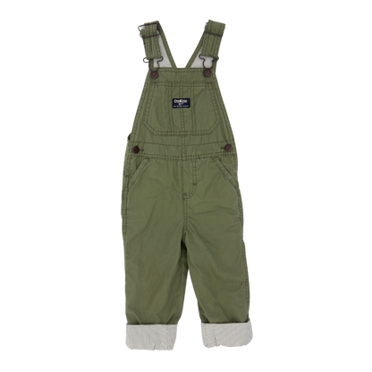 OshKosh Olive Green Overalls — Size 3T