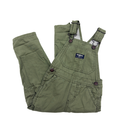 OshKosh Olive Green Overalls — Size 3T