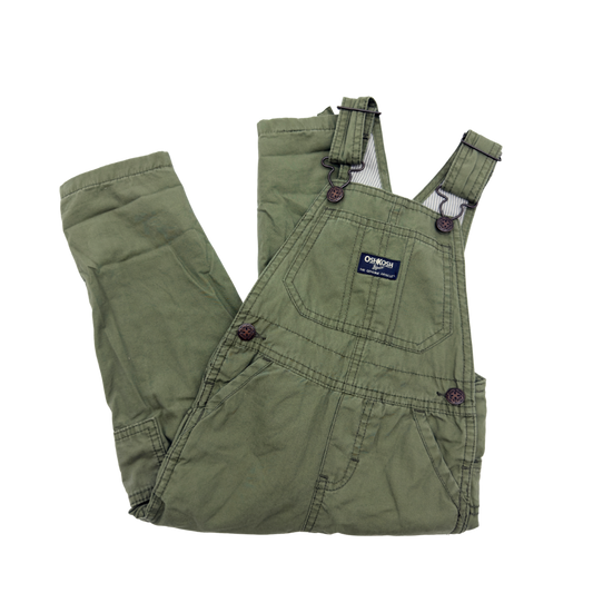 OshKosh Olive Green Overalls — Size 3T