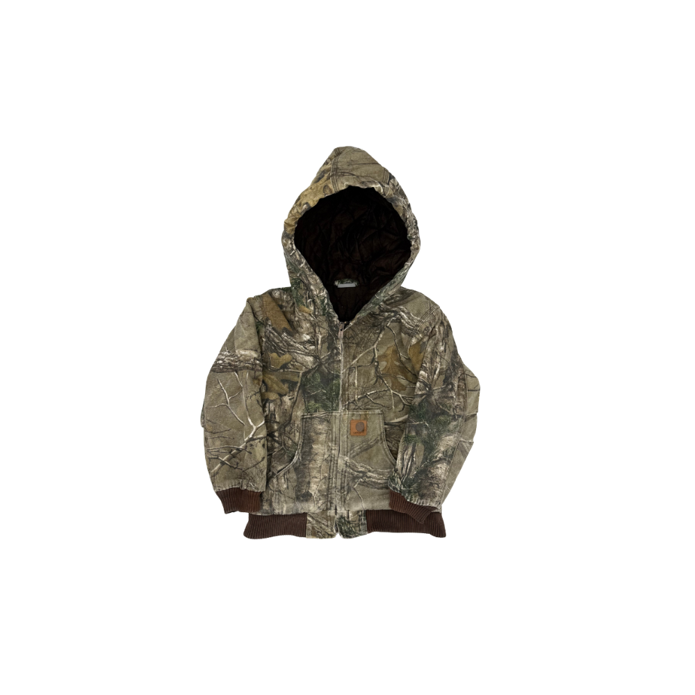 Carhartt Camo Hooded Jacket – Size 7–8Y