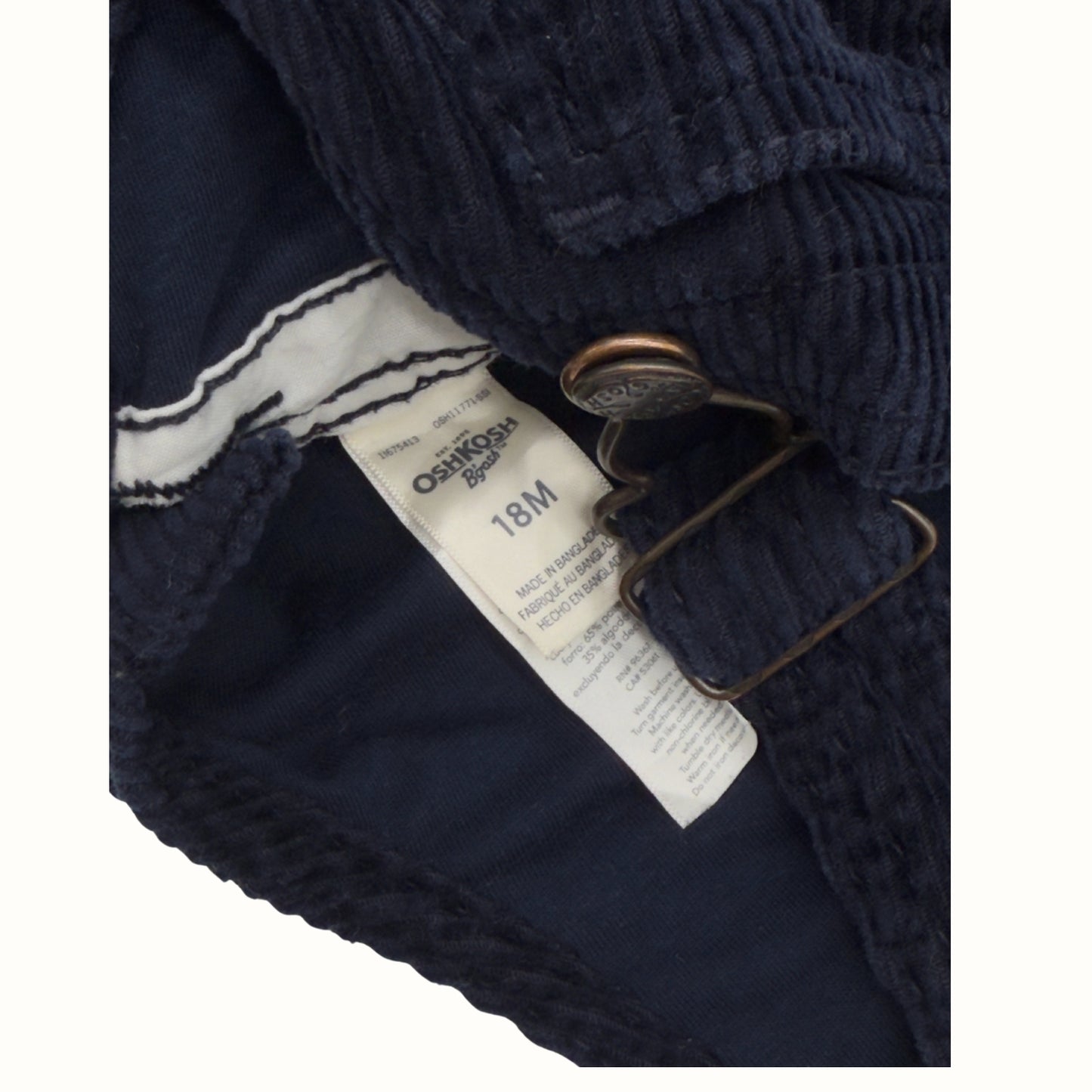 OshKosh Navy Cord Overalls — 18M