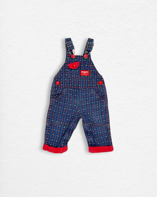 OshKosh Patterned Denim Overalls – 3-6M