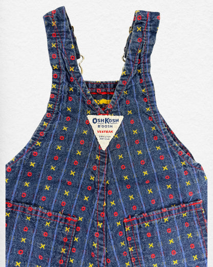 OshKosh Patterned Denim Overalls – 3-6M