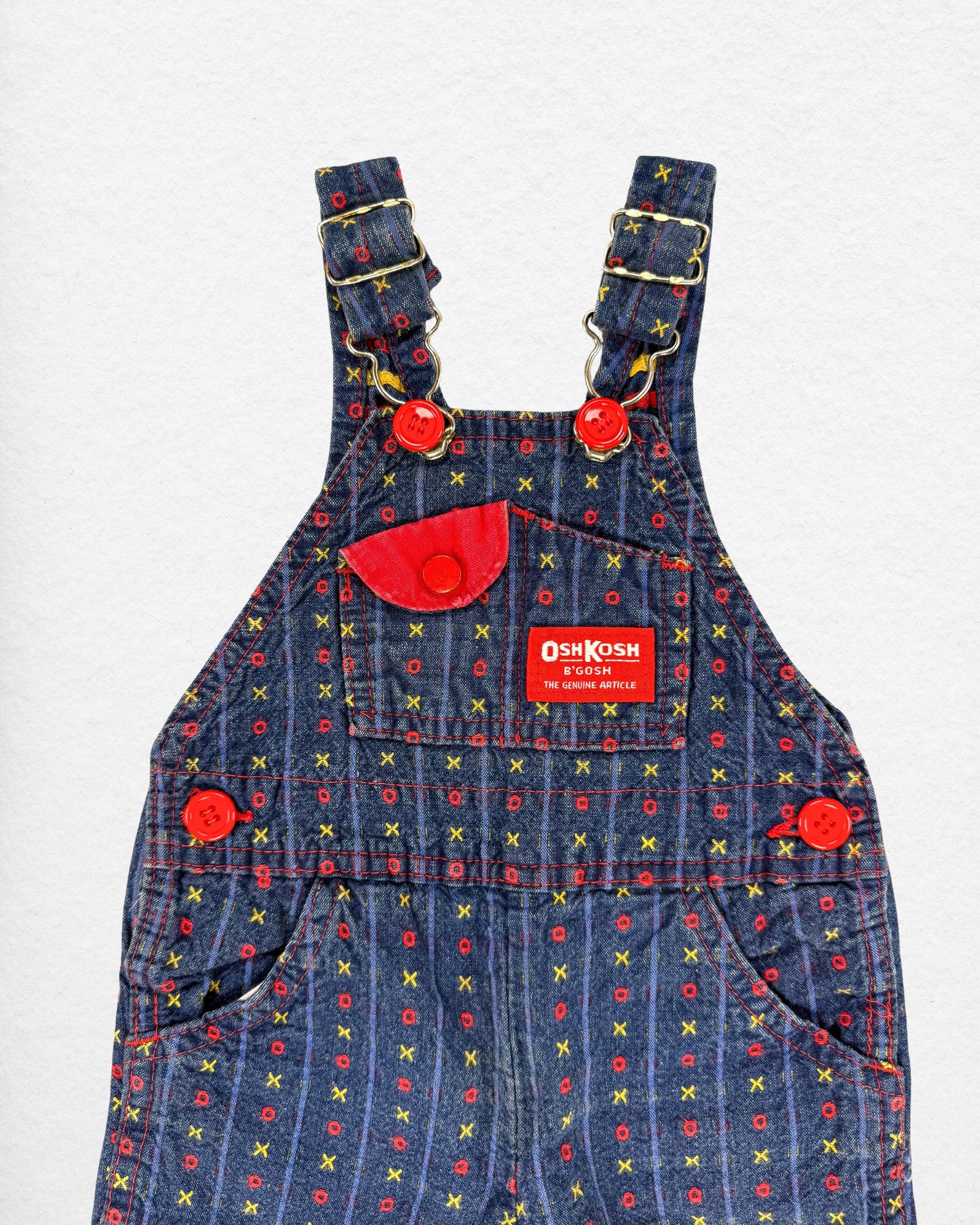 OshKosh Patterned Denim Overalls – 3-6M