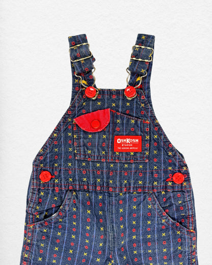 OshKosh Patterned Denim Overalls – 3-6M