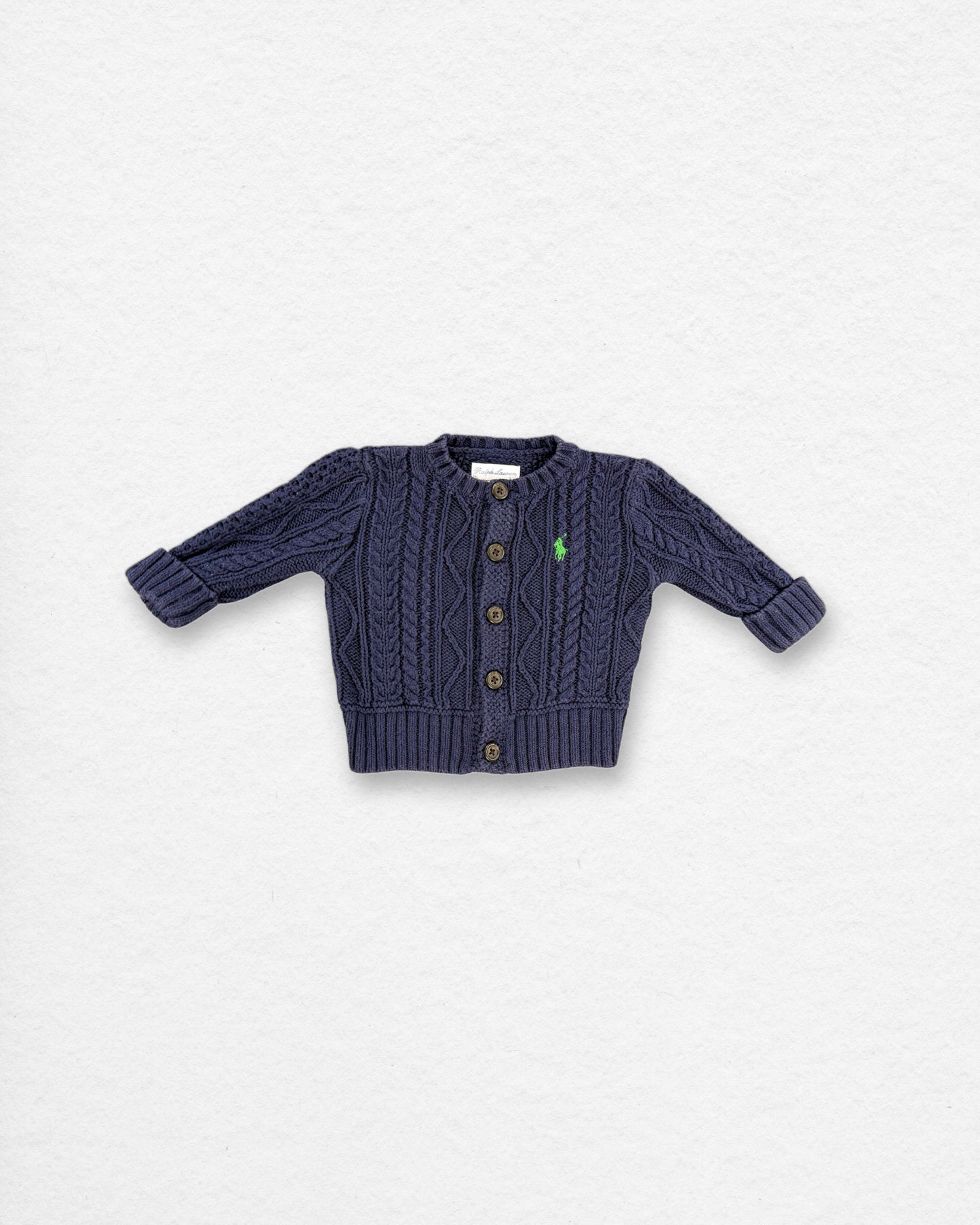 Ralph Lauren Cable Knit Baby Cardigan – 3M