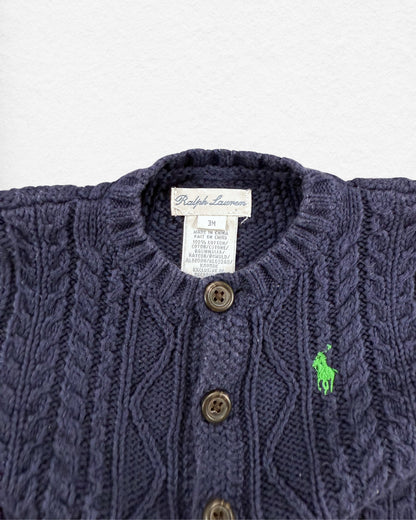 Ralph Lauren Cable Knit Baby Cardigan – 3M