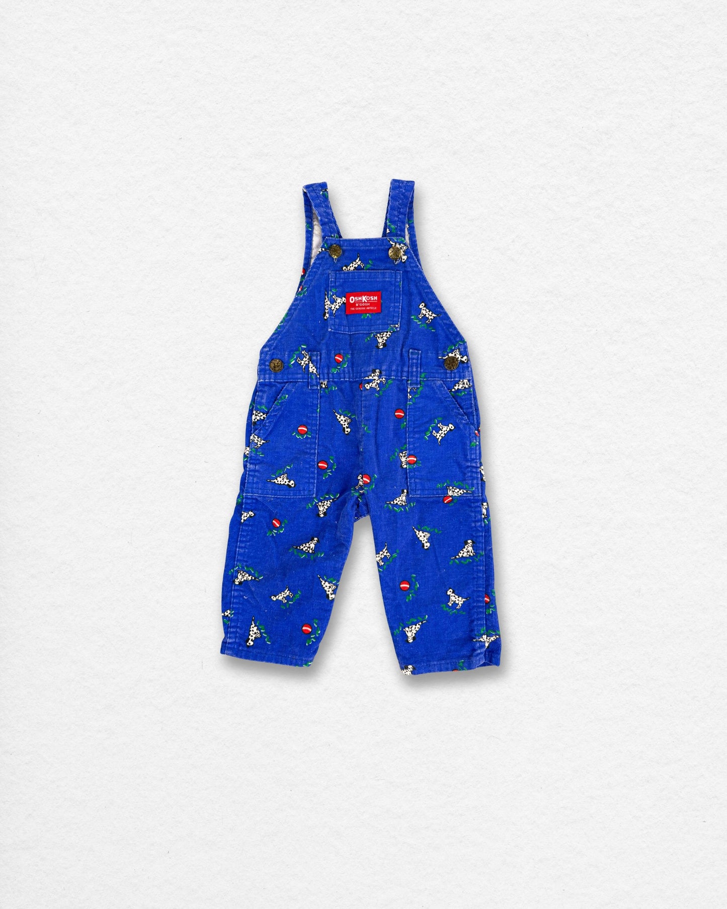 Vintage OshKosh Corduroy Dalmatian Print Overalls – 12M