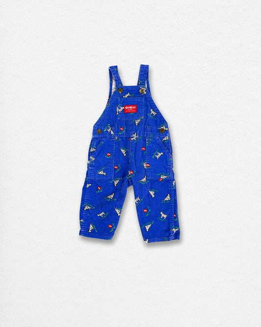 Vintage OshKosh Corduroy Dalmatian Print Overalls – 12M