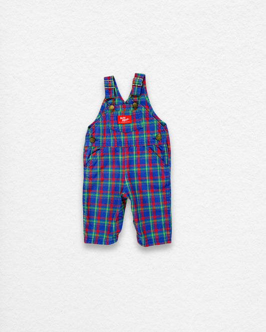 Vintage OshKosh Plaid Overalls – 3-6M