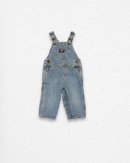 OshKosh Hickory Stripe Overalls – 6M