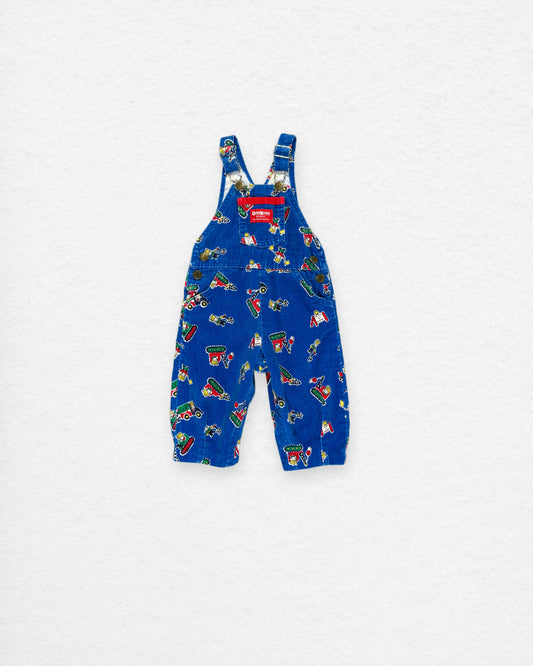 Vintage 90's OshKosh B’gosh Printed Corduroy Overalls – 12M