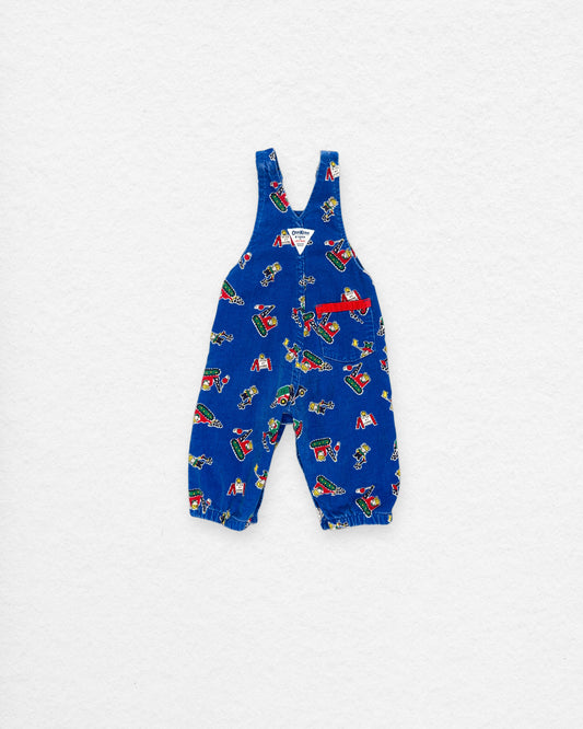 Vintage 90's OshKosh B’gosh Printed Corduroy Overalls – 12M