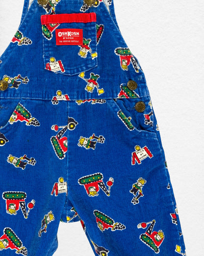 Vintage 90's OshKosh B’gosh Printed Corduroy Overalls – 12M