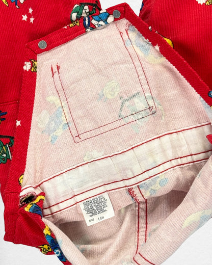 Vintage 80s Era OshKosh Red Printed Overalls – 18M