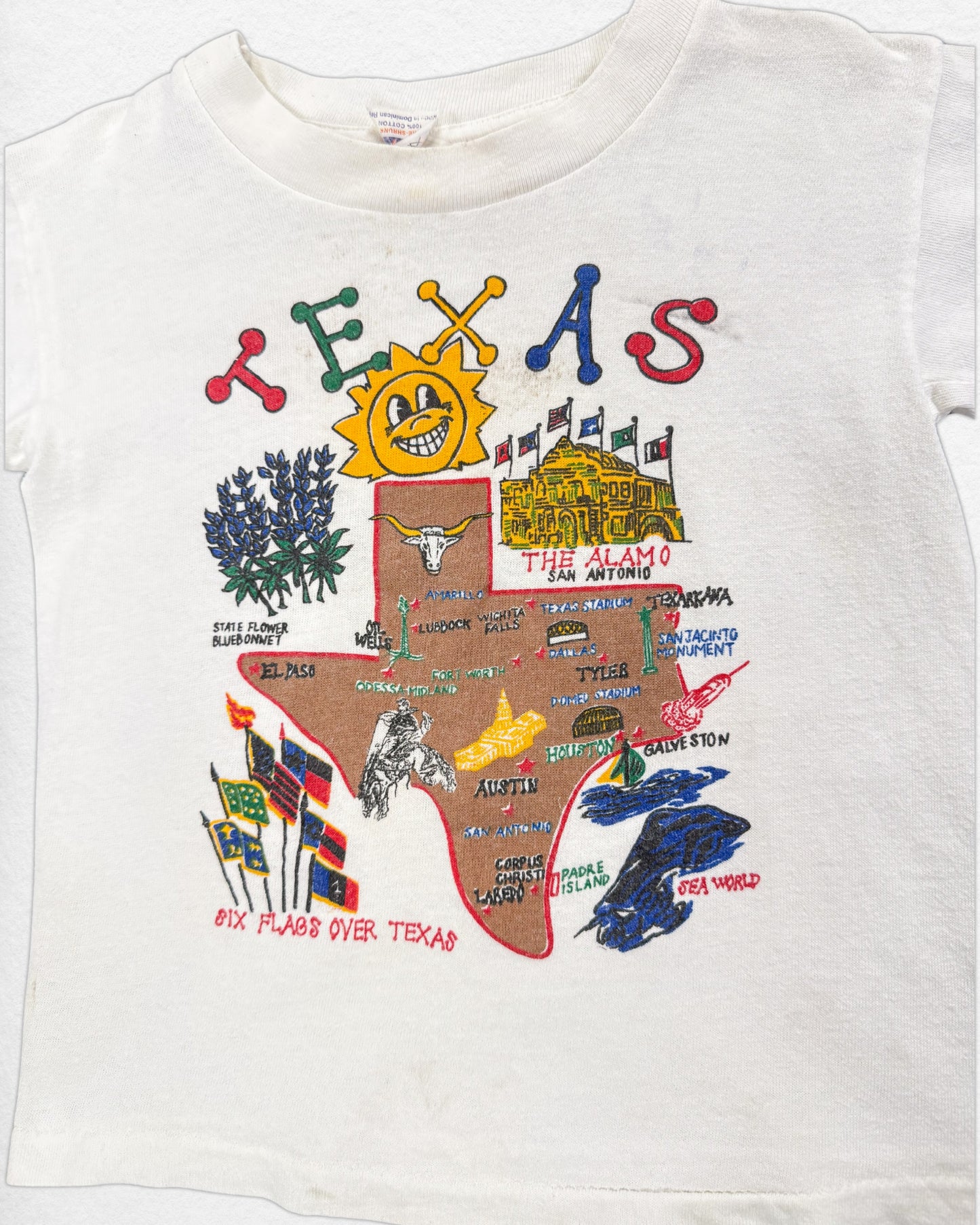 Vintage Texas State Map Tee – Size 5–6Y