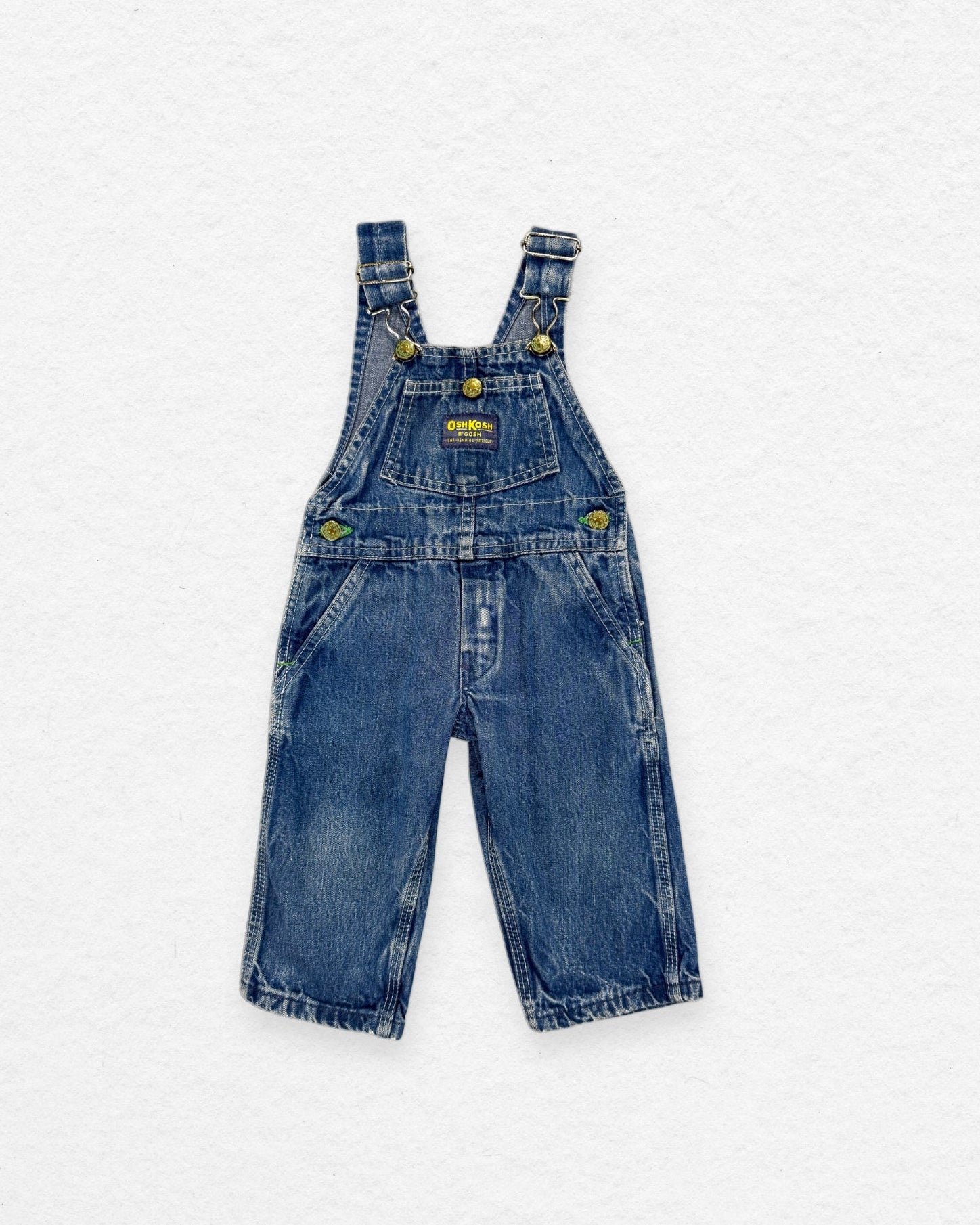 Vintage OshKosh Denim Overalls – 6–12M
