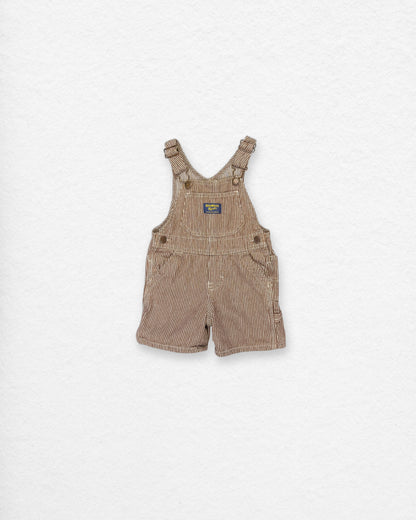 Vintage OshKosh Brown Stripe Overalls – 12M