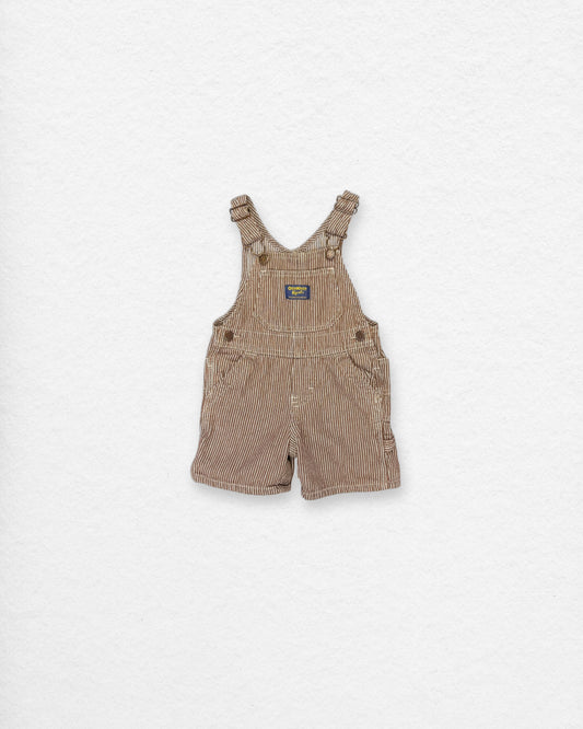 Vintage OshKosh Brown Stripe Overalls – 12M
