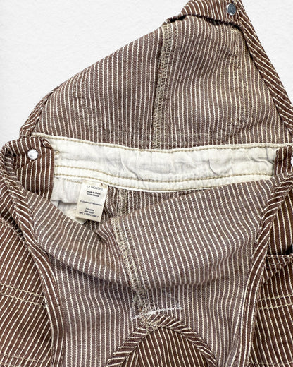 Vintage OshKosh Brown Stripe Overalls – 12M