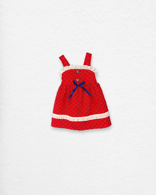 Vintage Red Eyelet Dress – 2T