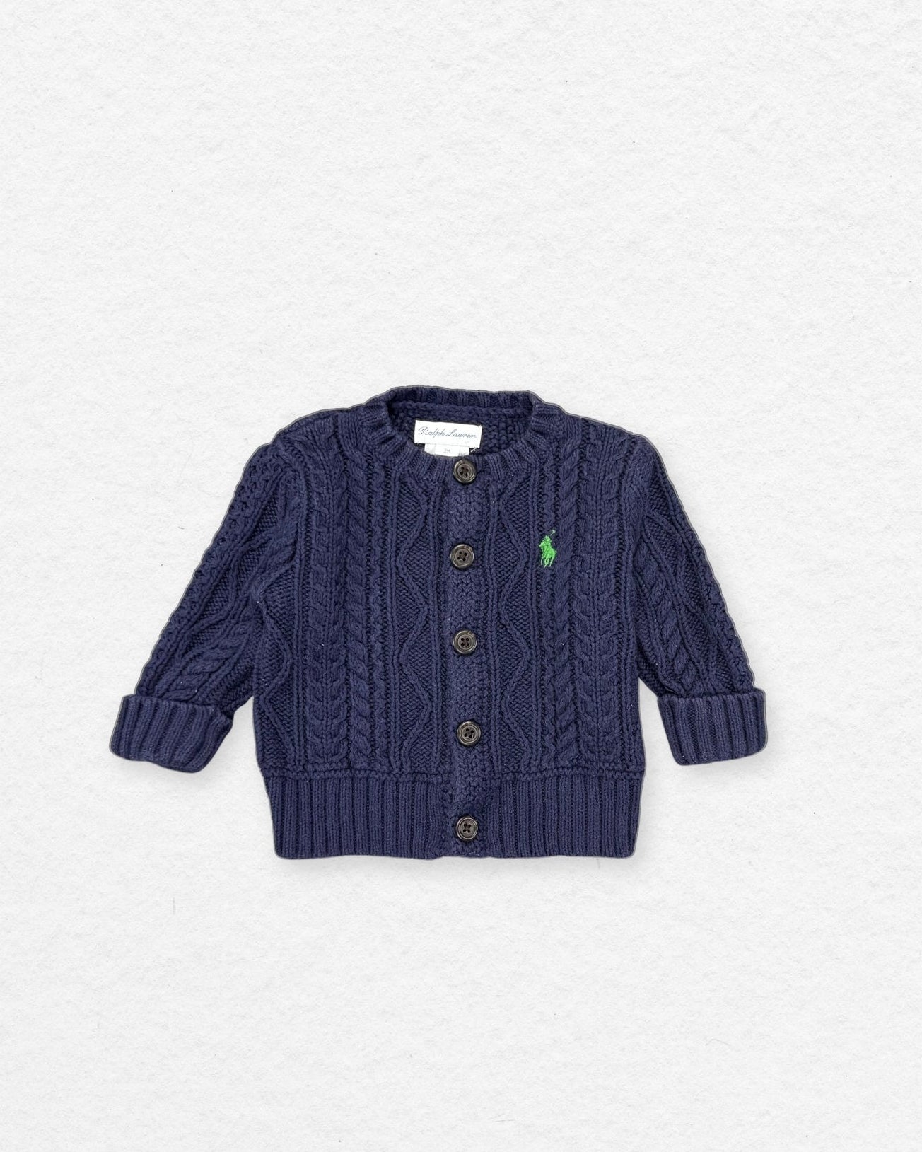 Ralph Lauren Cable Knit Baby Cardigan – 3M