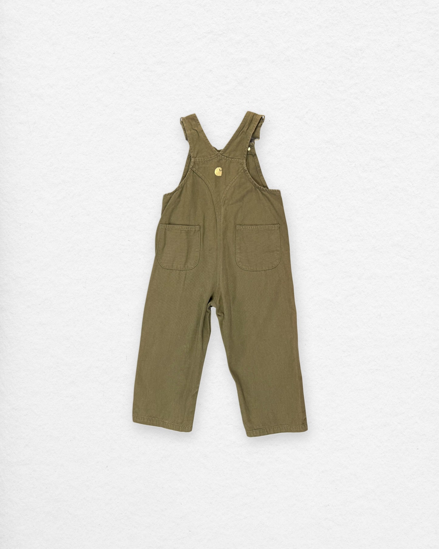 Carhartt Olive Canvas Overalls – 2–3Y