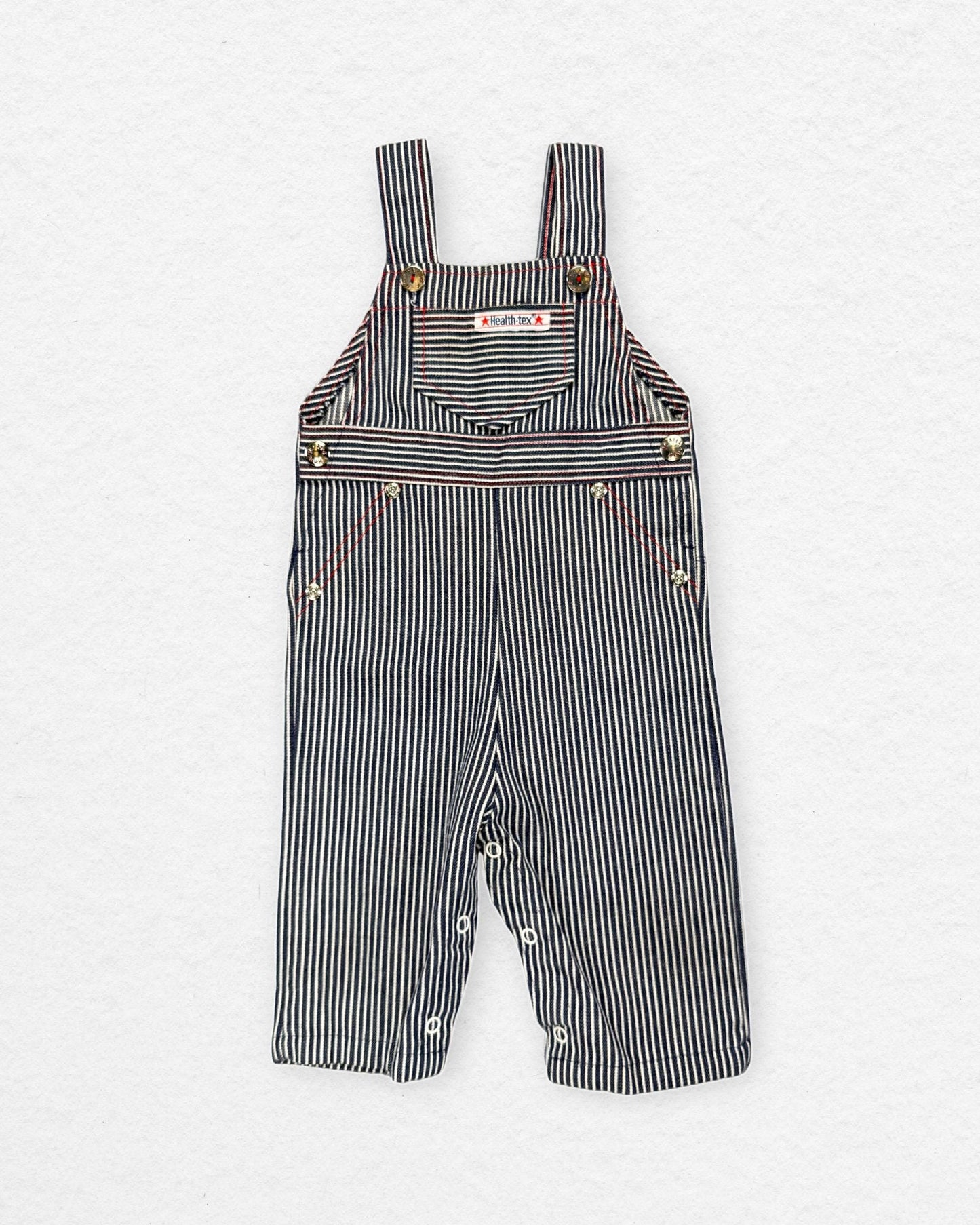 Vintage Healthtex Striped Overalls – 6M