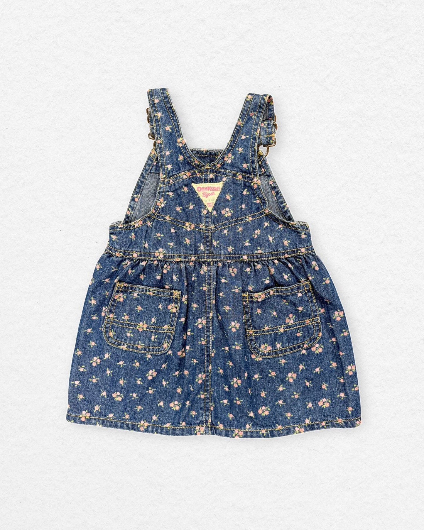 OshKosh Floral Denim Pinafore – 24M
