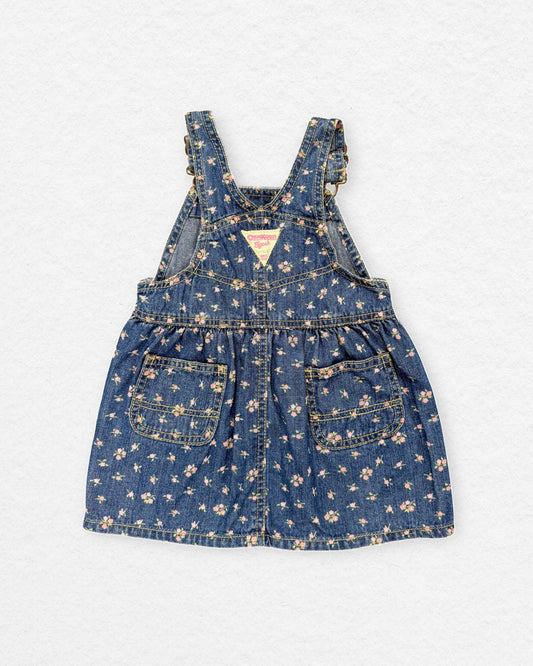 OshKosh Floral Denim Pinafore – 24M
