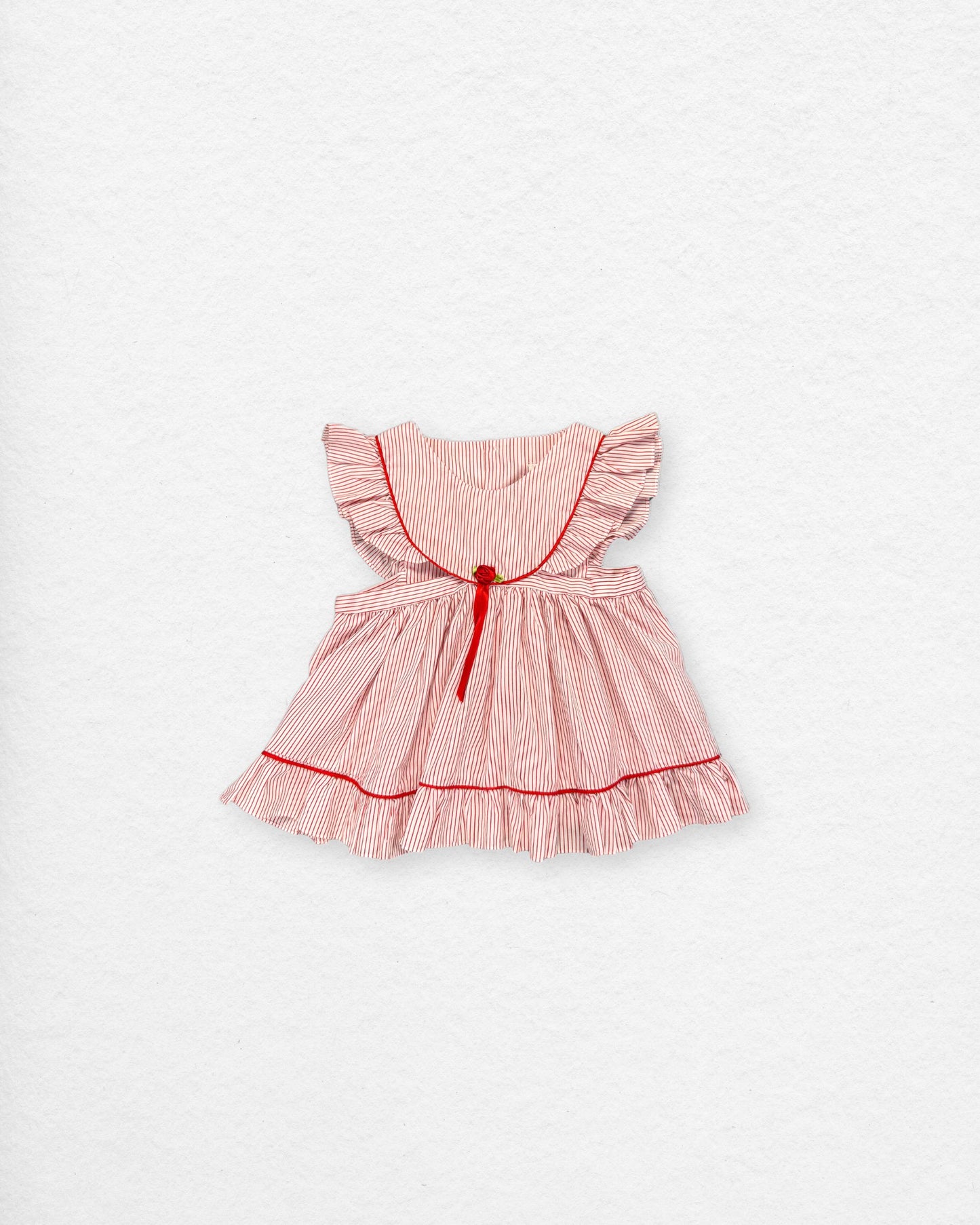 Vintage Red & White Stripe Dress – 18M