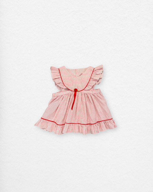 Vintage Red & White Stripe Dress – 18M