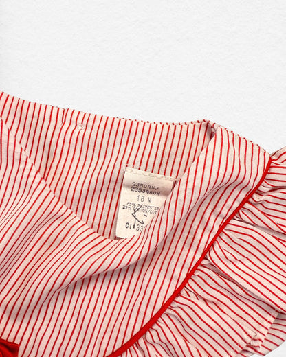 Vintage Red & White Stripe Dress – 18M