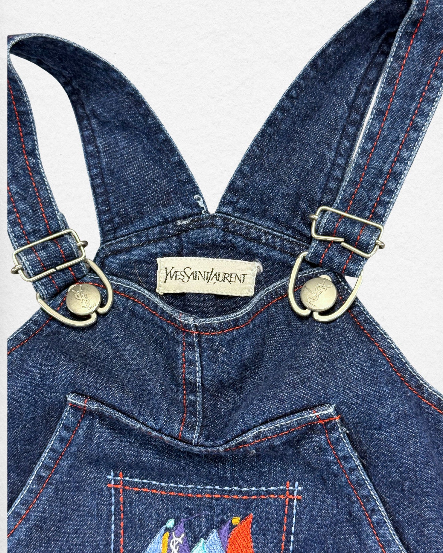 Vintage YSL Denim Overalls – 12–18M