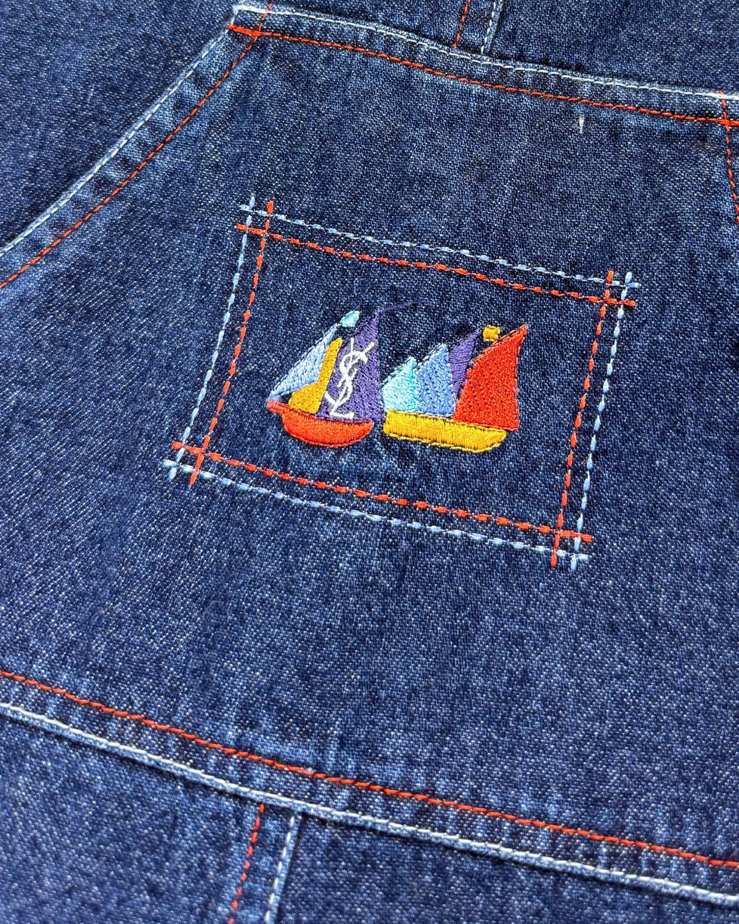 Vintage YSL Denim Overalls – 12–18M