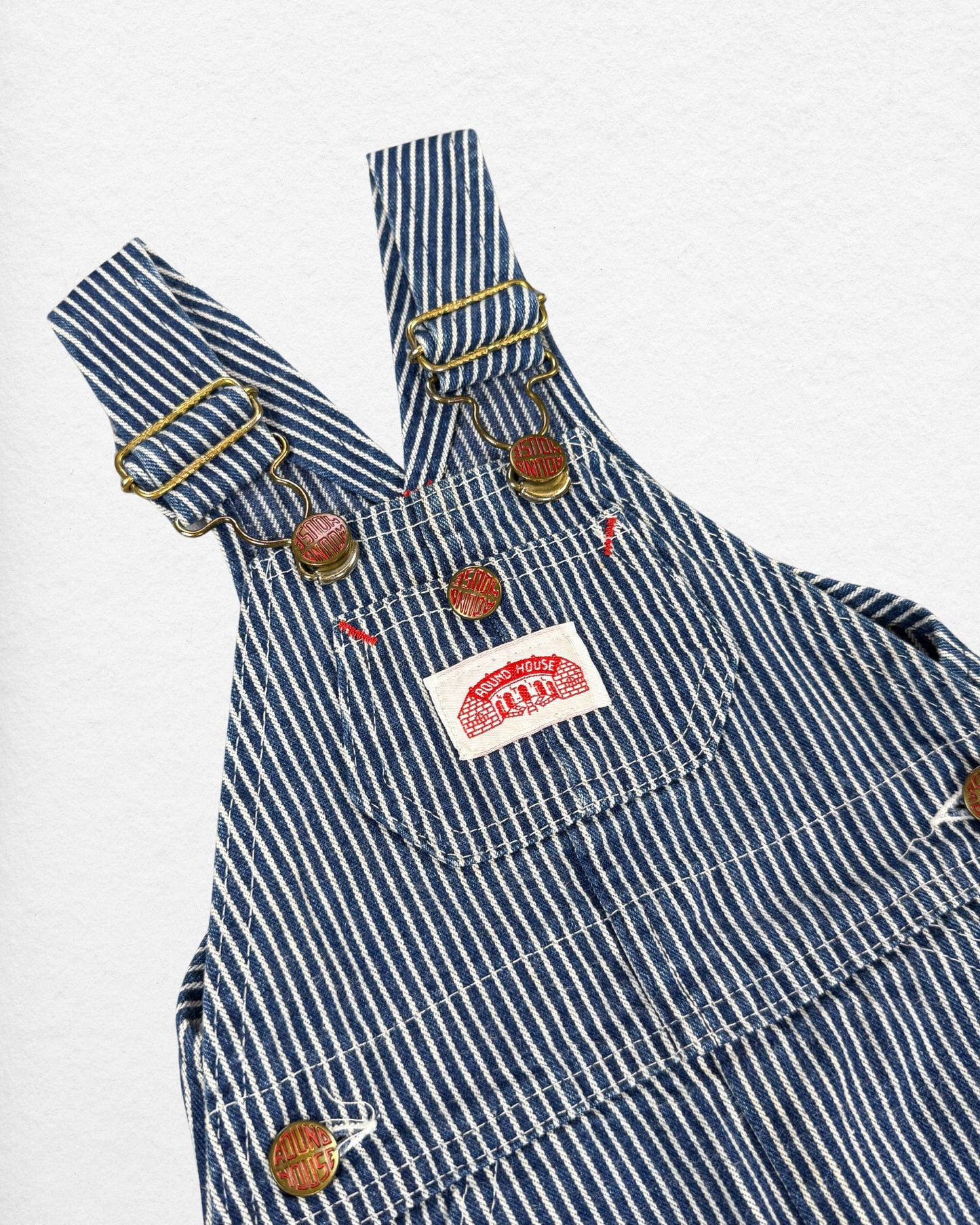 Vintage Round House Hickory Stripe Overalls – 18M