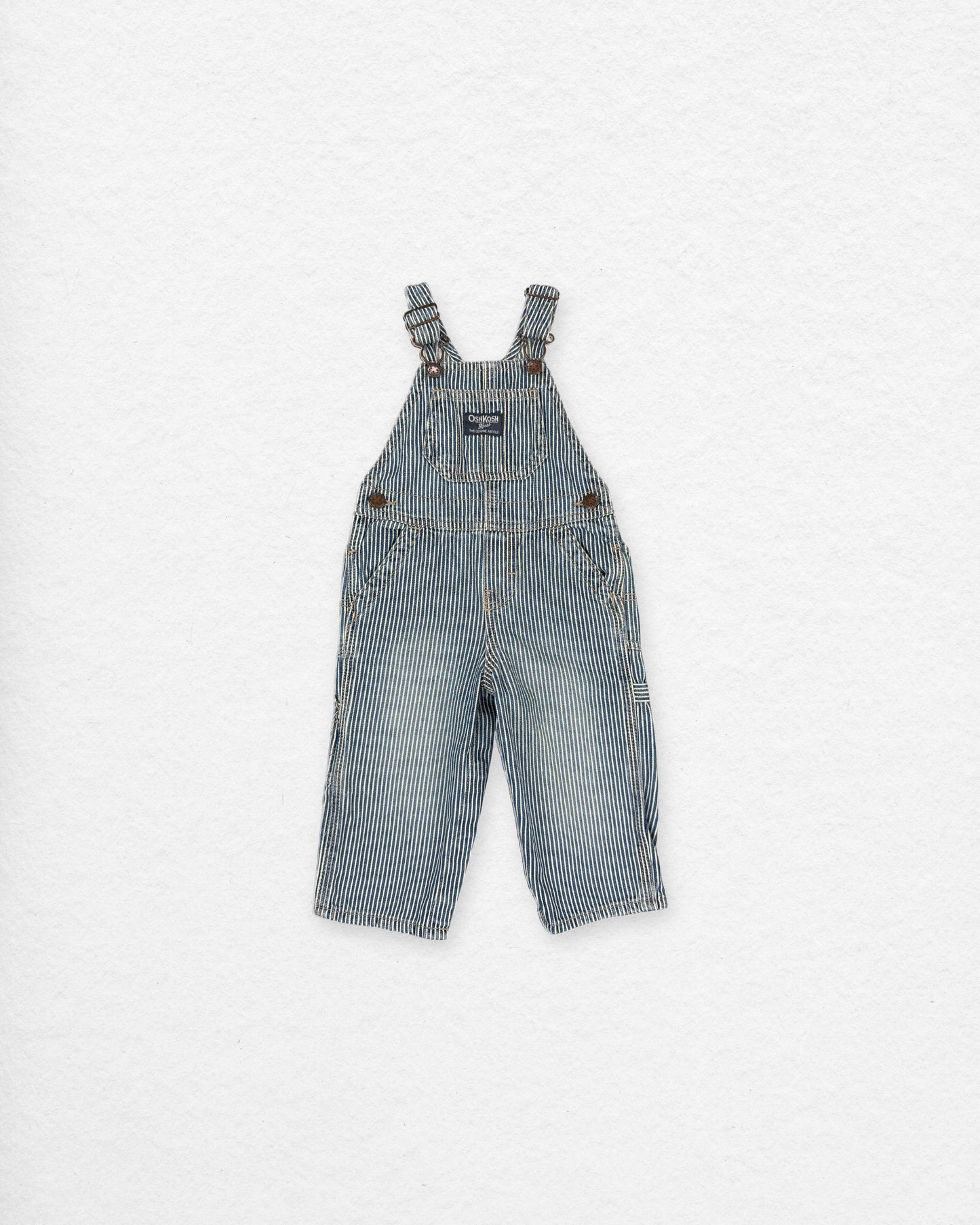 Vintage OshKosh Hickory Stripe Overalls – 12M