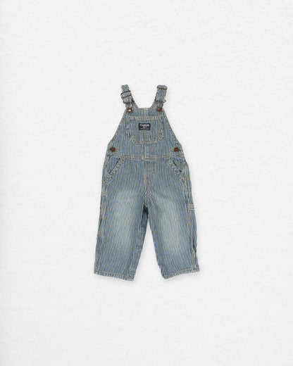 Vintage OshKosh Hickory Stripe Overalls – 12M