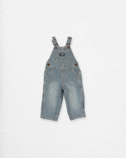 Vintage OshKosh Hickory Stripe Overalls – 12M