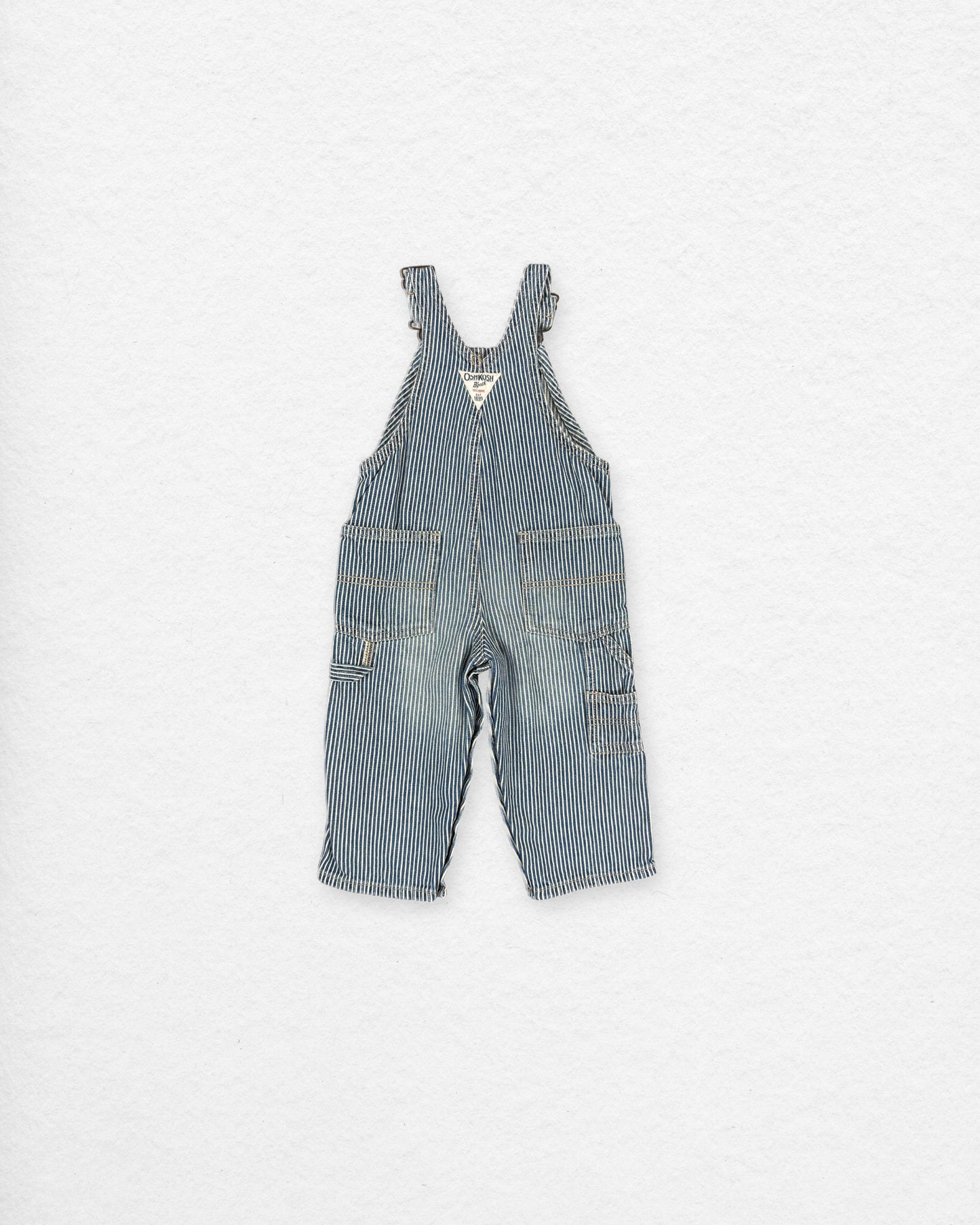 Vintage OshKosh Hickory Stripe Overalls – 12M