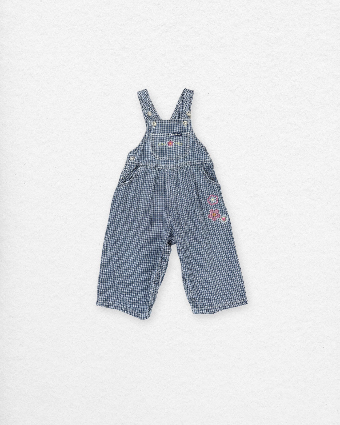 Vintage OshKosh Checkered Overalls – 18M