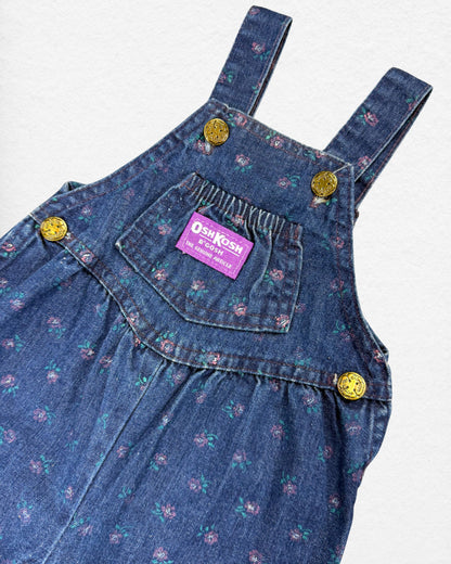 OshKosh 90's Denim Floral Overalls – 6–9M