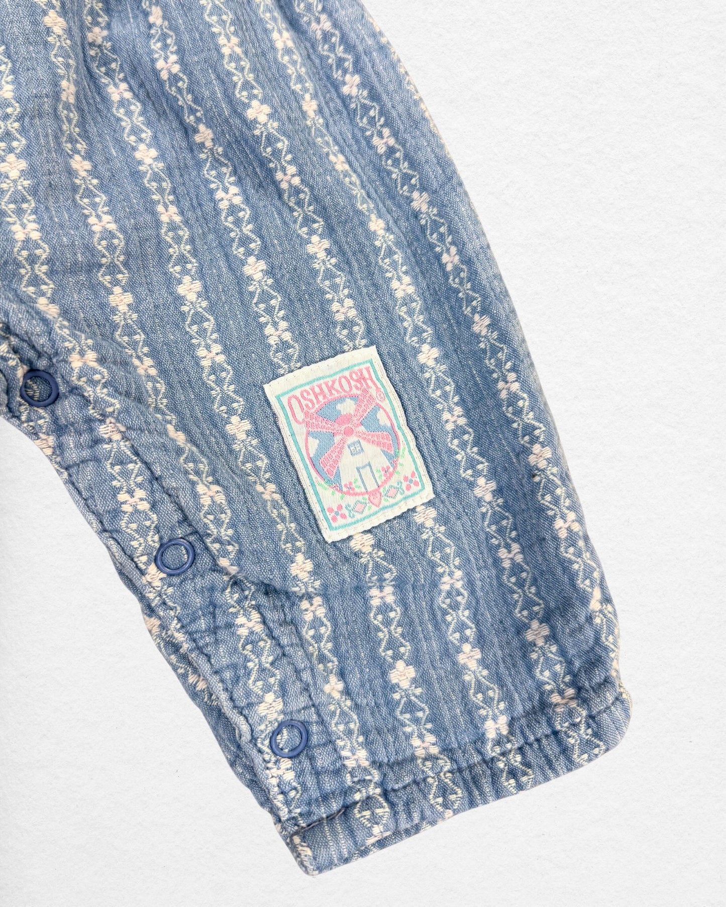 OshKosh Vintage Floral Overalls – 3-6M